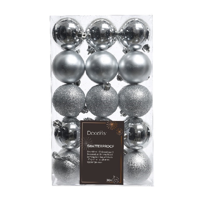 <h4>Kerstbal Bal kunststof  60mm x30 ass.</h4>