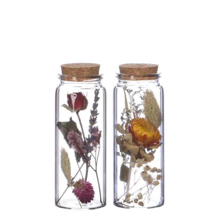 <h4>Dried flowers Glass+dried flower d04.5*12.5cm</h4>