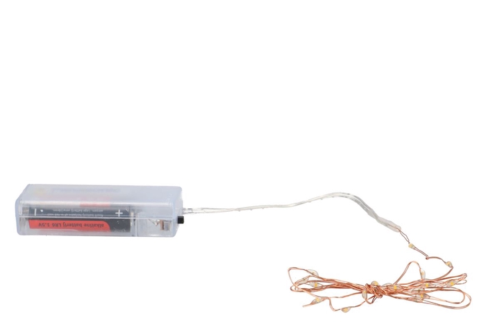 <h4>Led Koperdraad 20led Warm Wit M/timer</h4>