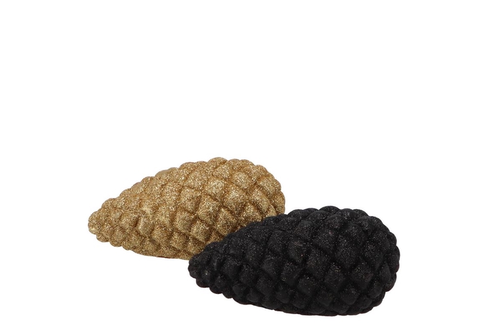 <h4>Jingle gold/black pinecone ass 10x5x5cm</h4>