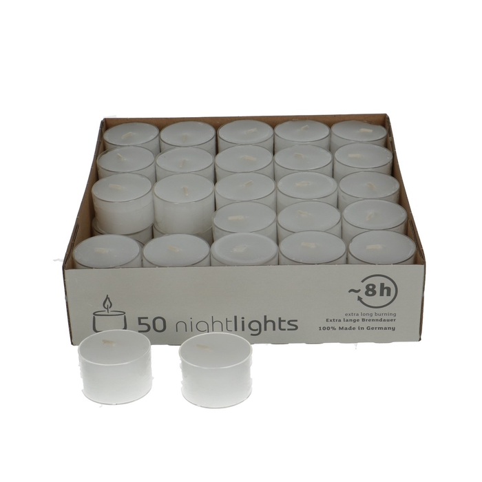<h4>Candle Tealights in glass 8 hrs x50</h4>