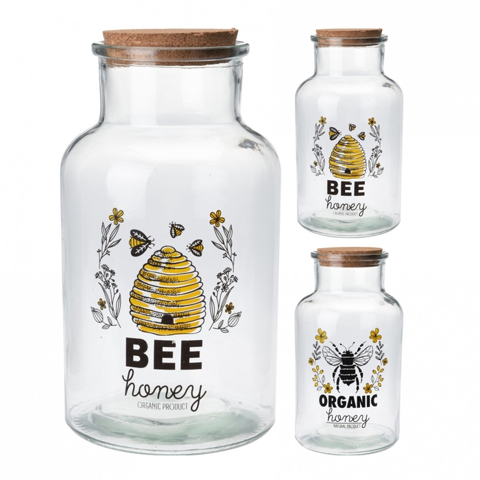 <h4>Opruiming Bee fles+kurk d14*26cm ass</h4>