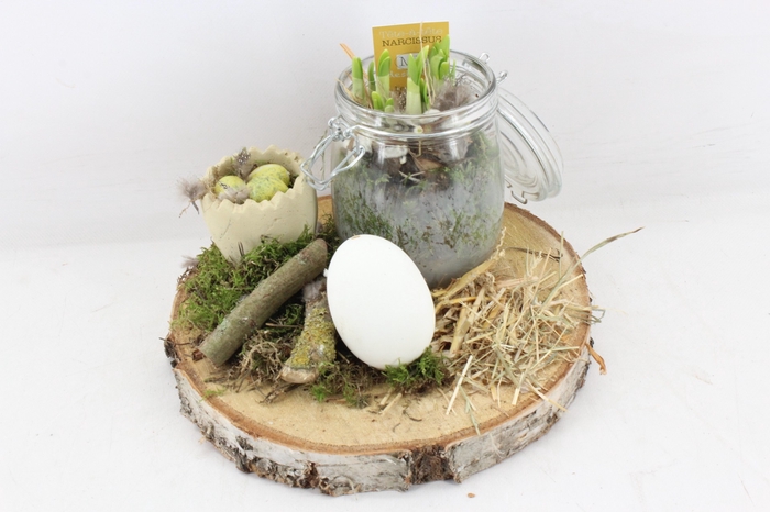 <h4>arr4 Narcis MB348 - Hout schijf weckpot</h4>