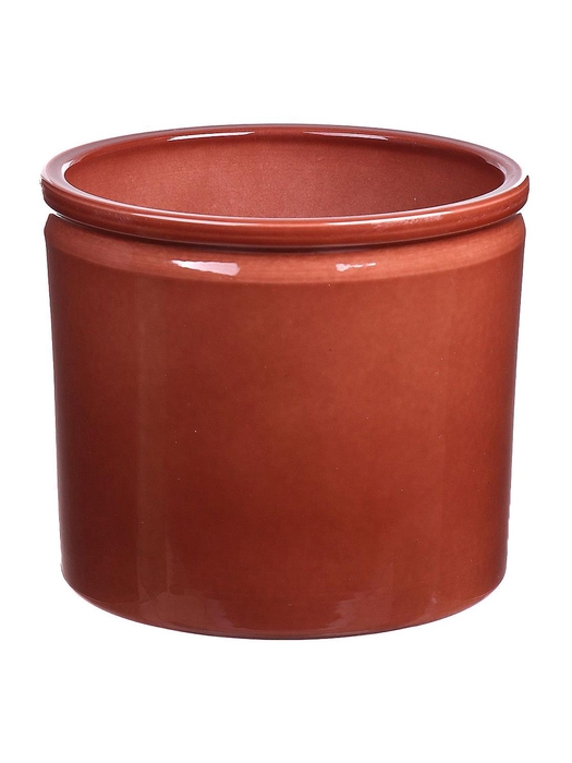<h4>DF883813500 - Pot Lucca1 d27.8xh25.7cm brown glazed</h4>