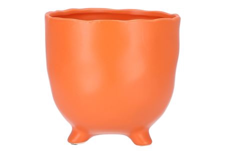 <h4>St Tropez Orange Mat Pot 18x17cm</h4>
