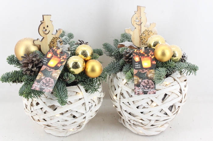 <h4>arr5 Kerst MB554 - Bolmand gewoven wit Goud led x6</h4>