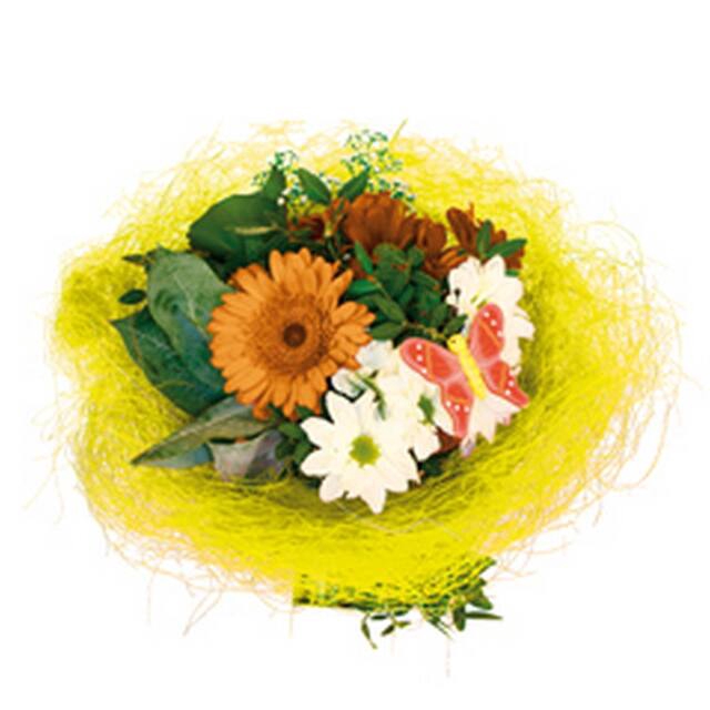<h4>Bouquet holder sisal round loose Ø25cm yellow</h4>