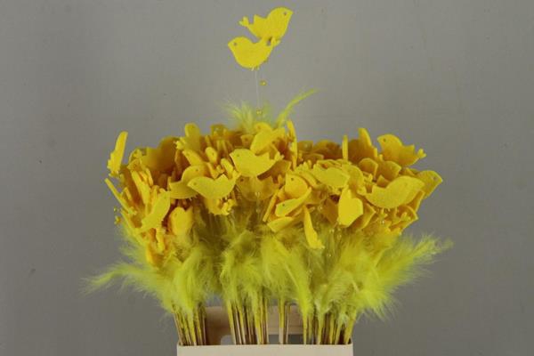 <h4>Stick Feather+prl+bird Yellow</h4>