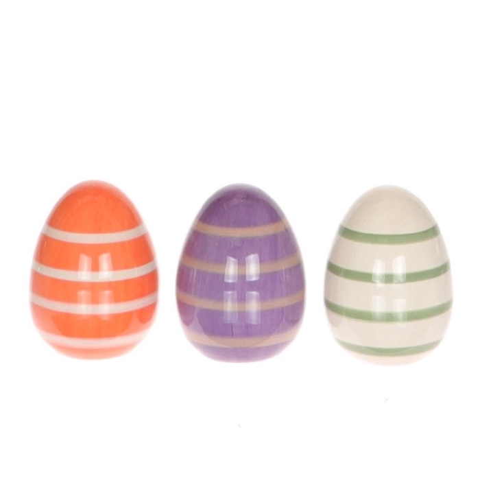 <h4>Sale Easter Deco egg stripe d08.5*10.5cm</h4>