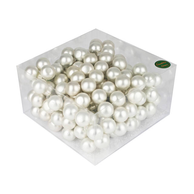 <h4>Glasbal 25mm op dr. mat zilver  144/koker</h4>