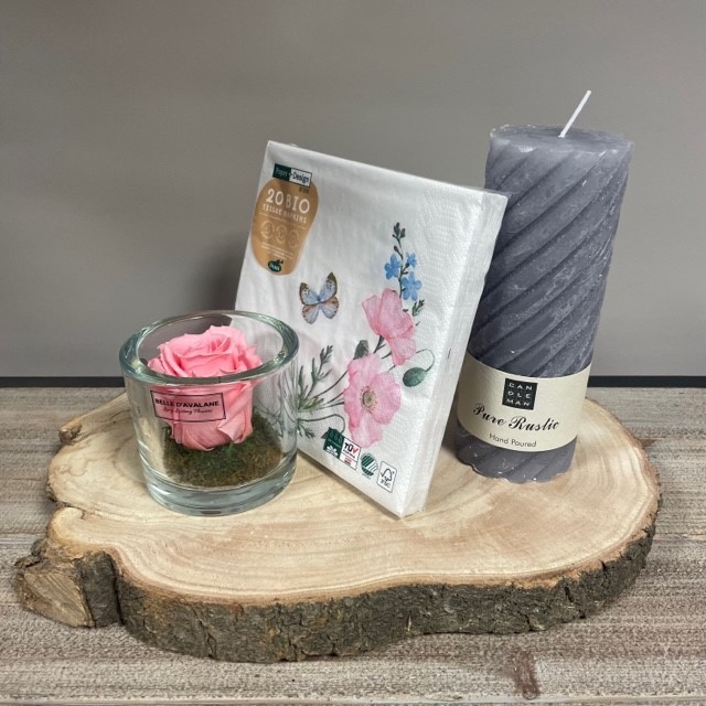 <h4>Geschenkpakket XL roze stab. glas</h4>