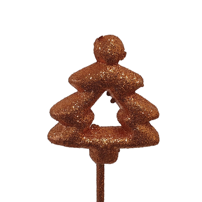<h4>Styropor Christmass tree on stem Copper with glitter</h4>