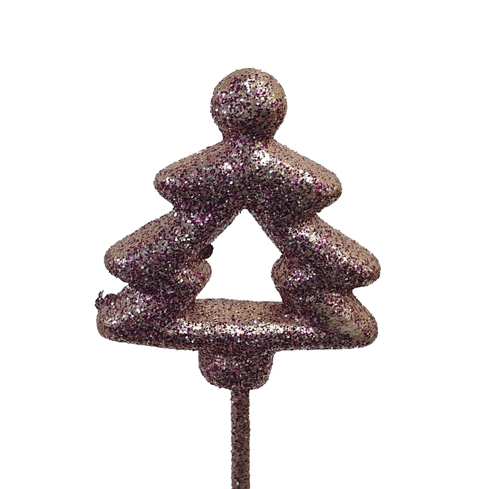 <h4>Styropor Christmass tree on stem Champagne with glitter</h4>