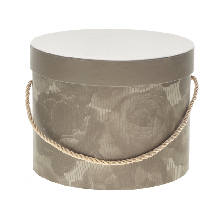 <h4>Boekethouder Hatbox Bloem d19*15cm</h4>