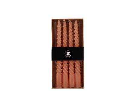 <h4>Kaars Crown Twist Peach Per 4 2x20cm</h4>