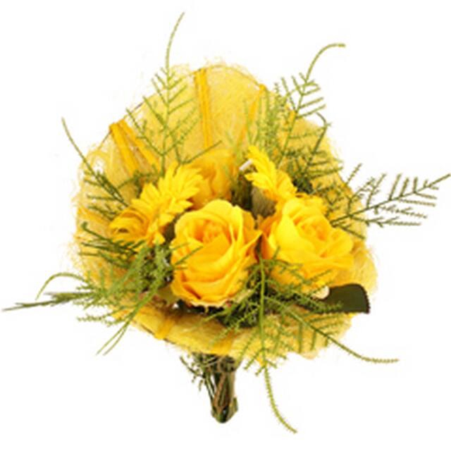 <h4>Bouquet holder egg sisal+decoline 23x17cm yellow</h4>