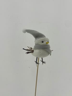 <h4>Stick Bird/snowman 10cm Grey</h4>