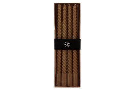 <h4>Kaars Crown Twist New Oker Per 4 2x30cm</h4>