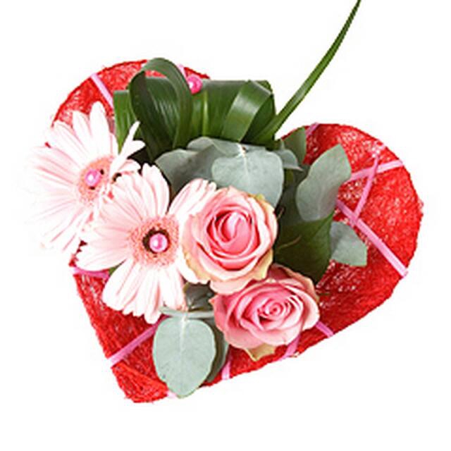 <h4>Bouquet holder heart shape Ø20cm red</h4>