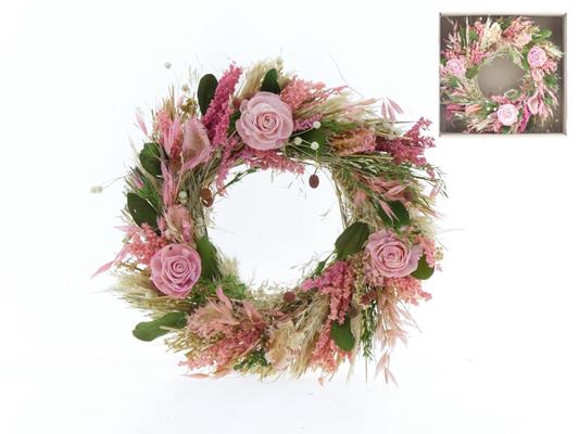 <h4>Df Wreath Ø30cm Pink 95720</h4>
