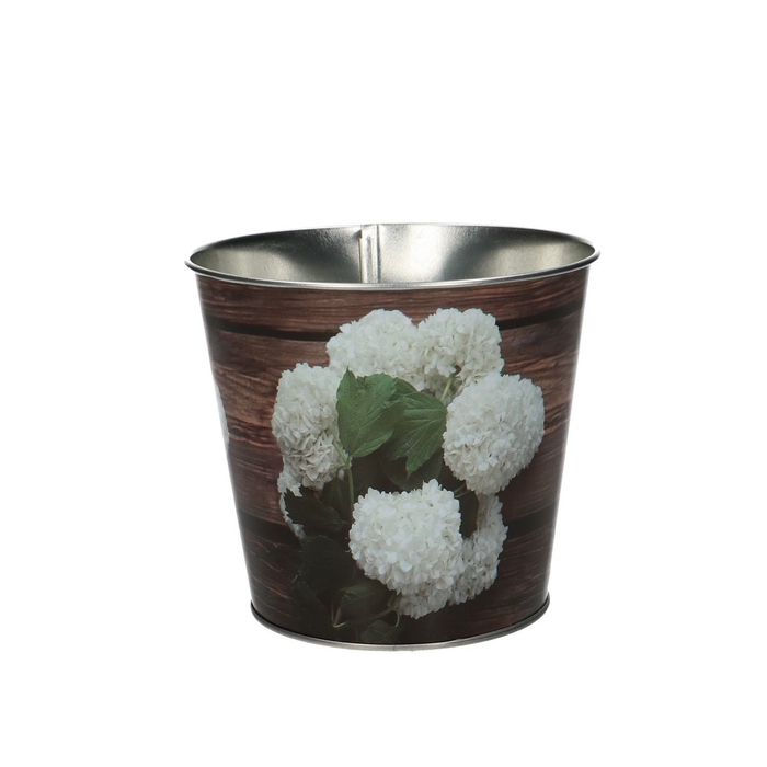 <h4>Zinc Pot hortensia/wood d12*10.5cm</h4>