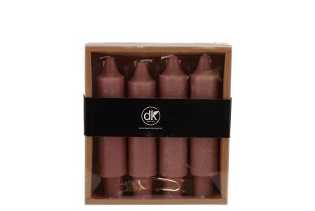 <h4>Kaars Crown Xl Old Pink Per 4 3x15cm</h4>