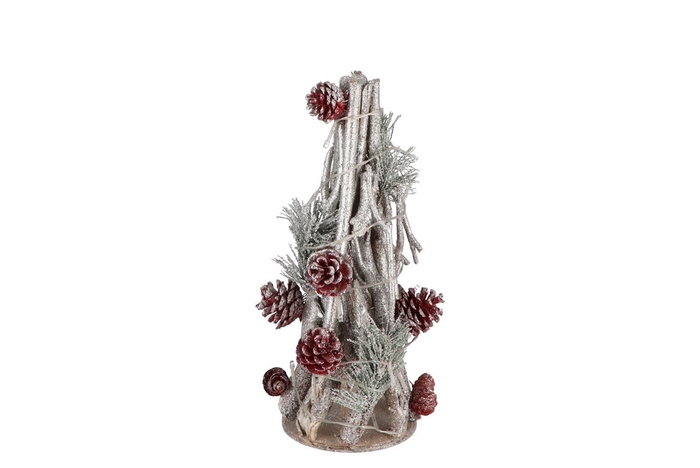 <h4>Wooden christmastree with glitters and lights h37c</h4>