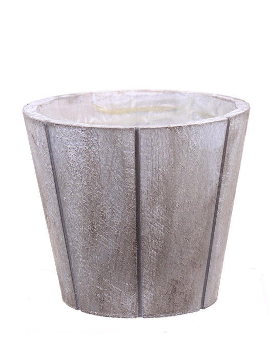 <h4>DF550090167 - Pot wood Arnelle d16xh13 white wash</h4>
