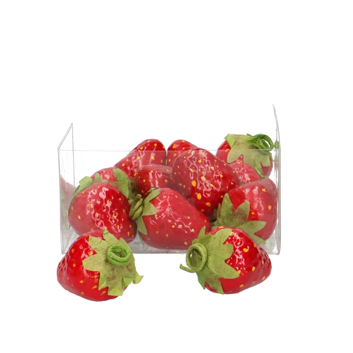 <h4>Decoratie Aardbei 4cm x12</h4>