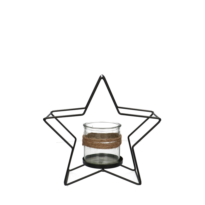 <h4>Kerst Glas frame ster pot d08*8cm</h4>