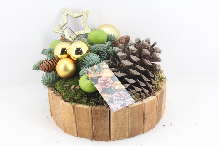 <h4>arr5 Kerst MB516 - Hout rond x2 latjes goud</h4>