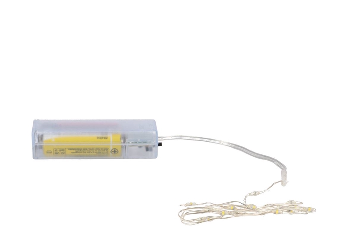 <h4>Led Zilverdraad 20led Warm Wit M/timer</h4>