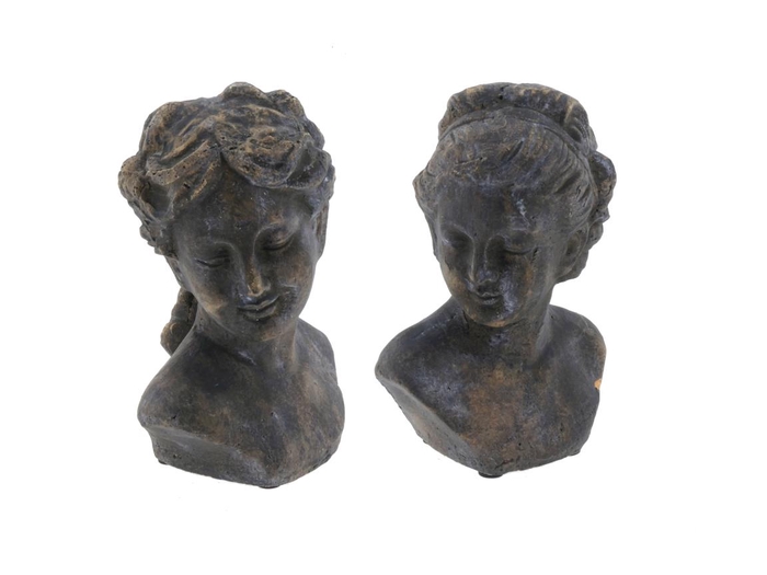 <h4>Bust Concr. S/2 H21cm Copper</h4>