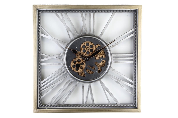 <h4>Clock Gear Open 53x53cm Silver</h4>