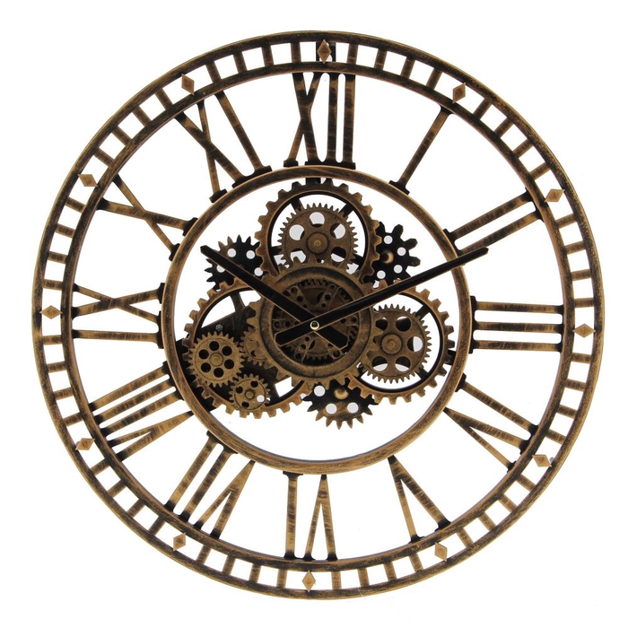 <h4>Clock Gear Open Ø46cm Ant.gold</h4>