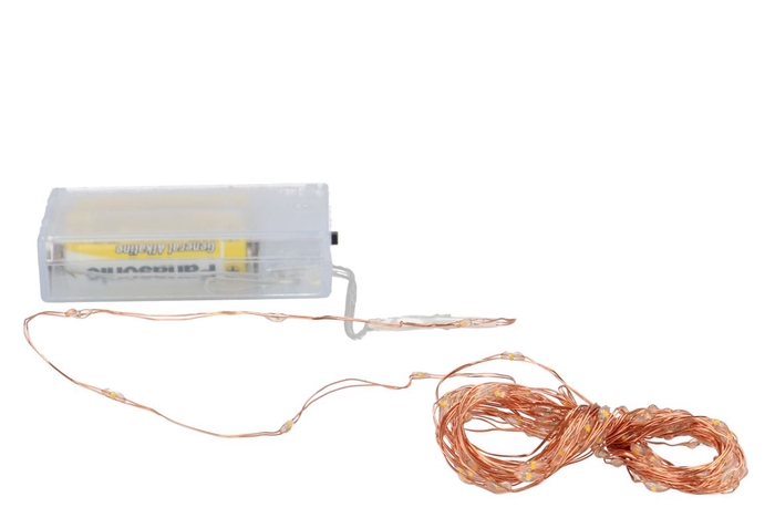 <h4>Led Koperdraad 100led Warm Wit M/timer</h4>