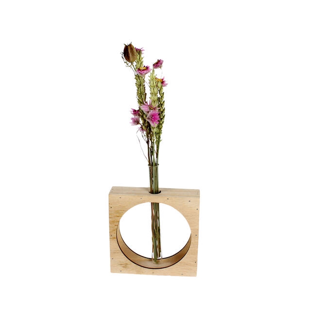 <h4>Houten standaard Haoro 12x12cm rond glasx1 FSC</h4>
