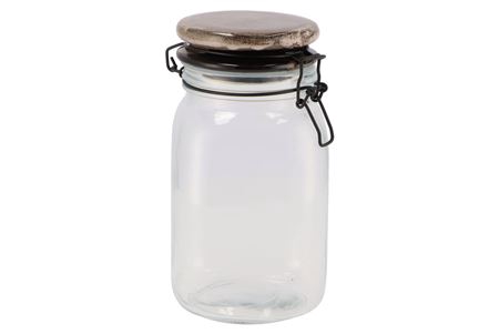 <h4>Amber Glass Jar With Lid Rose 11x22cm</h4>