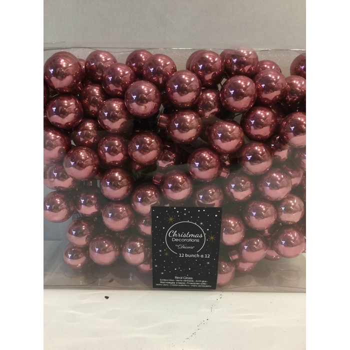 <h4>KERSTBAL GLASS 25MM ON WIRE 144PCS VELOURS PINK</h4>
