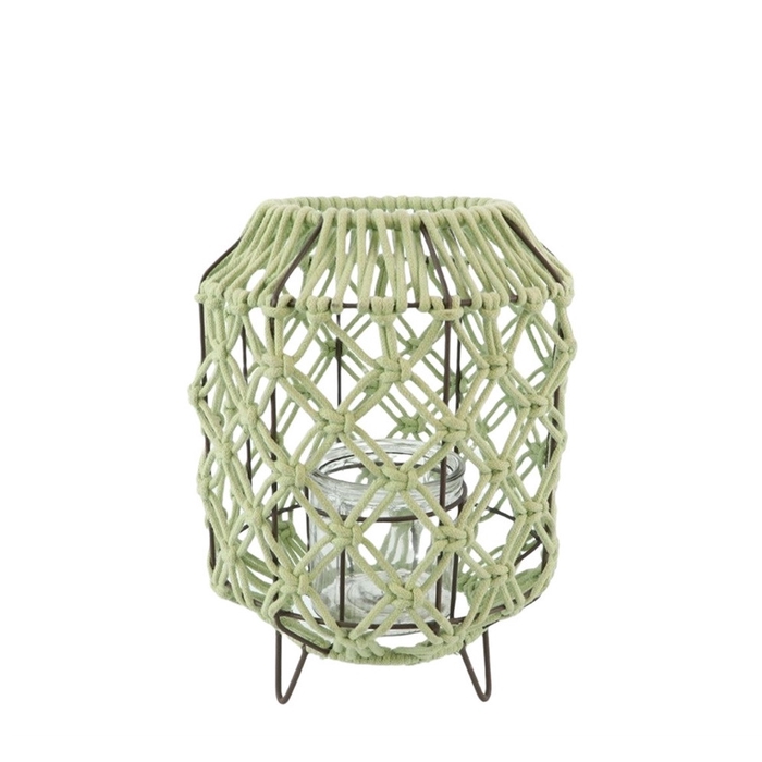 <h4>Lantaarn Macrame+glas d22*31cm</h4>