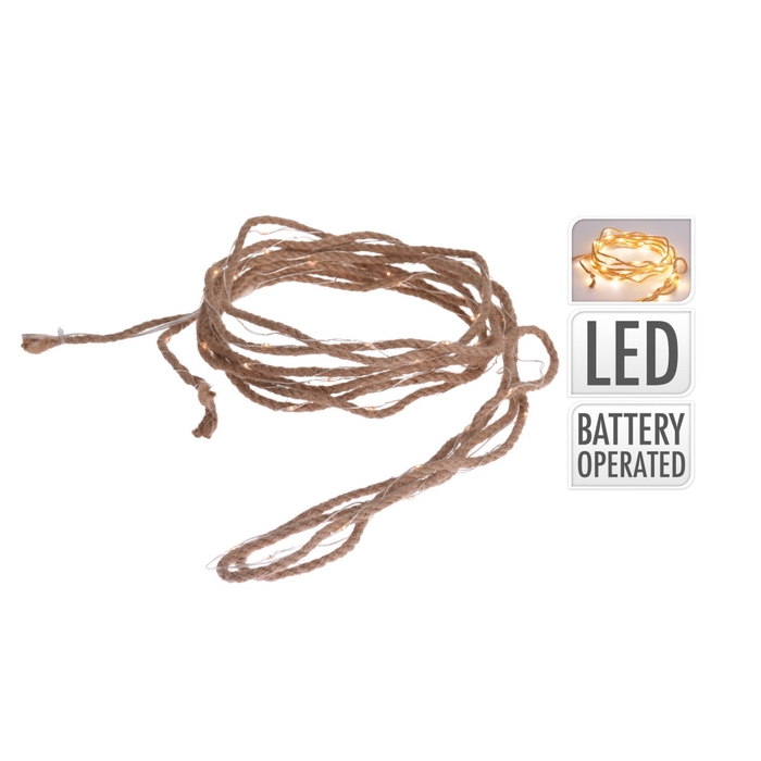 <h4>Kerst LED jute touw 5m 50L</h4>