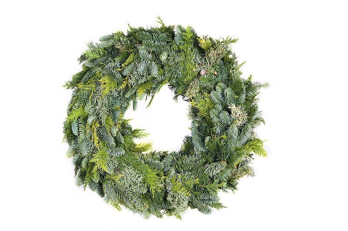 <h4>Wreath christmass green mix round tied</h4>
