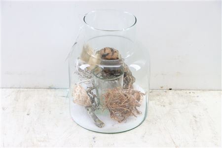 <h4>Arr Glass Milk Can M White Sand And Shells</h4>