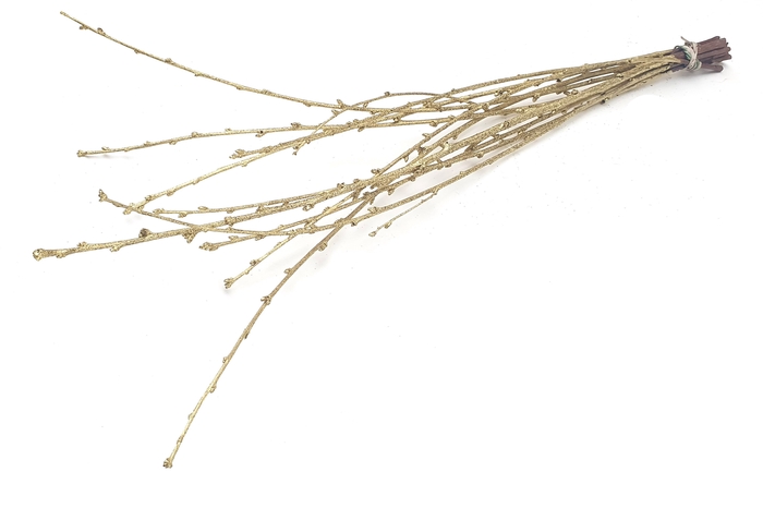 <h4>Avium branches lgt 40cm 10 stems per bunch Gold with Glitter</h4>