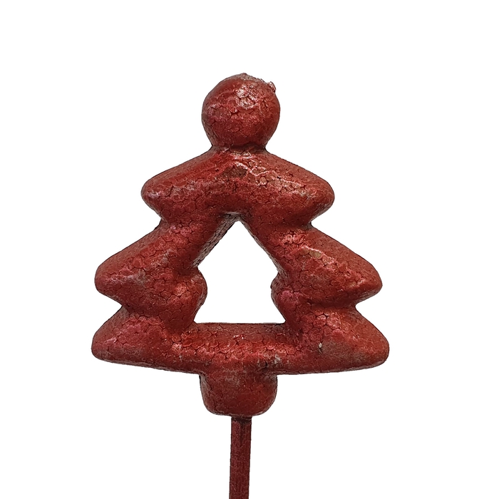 <h4>Styropor Christmass tree on stem Metalic Antique Red with glitter</h4>