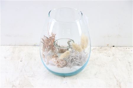 <h4>Arr Glass Conical White Sand And Shells</h4>