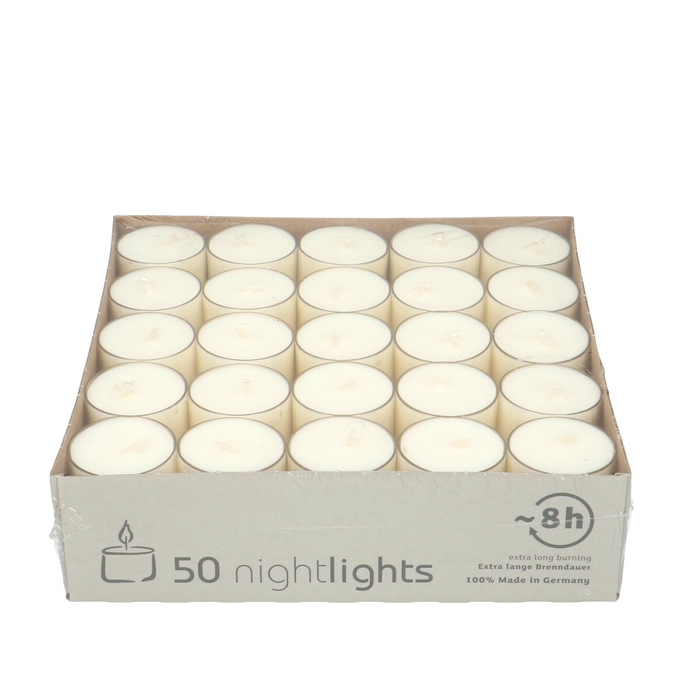 <h4>Candle Tealights in glass 8 hrs x50</h4>